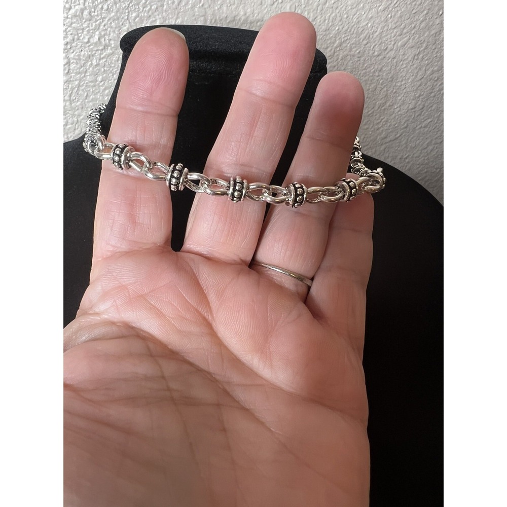Vintage Premier Jewelry Silver & Black Chunky Chain Choker Necklace